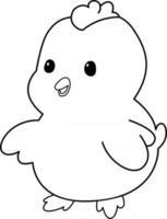Chicken Kids Coloring Page Great for Beginner Coloring Book vector