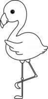 Flamingo Kids Coloring Page Great for Beginner Coloring Book vector