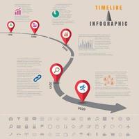 Señales de tráfico infográficas de línea de tiempo de mapa de negocios diseñadas para fondo abstracto plantilla hito elemento diagrama moderno tecnología de proceso marketing digital presentación de datos gráfico vector