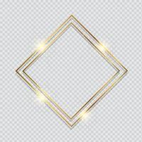 metallic gold frame background vector