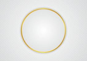 Circle space shape for content white color and gold metallic design with pattern background vector