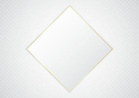 forma de espacio cuadrado para contenido limpio diseño metálico blanco y dorado concepto de lujo vector
