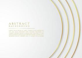 Luxury circle wave shape design white and gold metallic color style with space for content vector