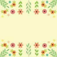 Yellow background with flowers vector