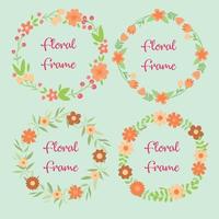 Colorful flower frames vector