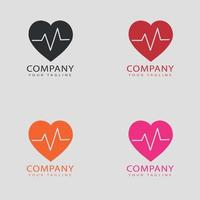 Heart logos template vector