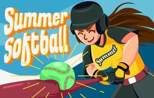 Hit Ball of Softball vector