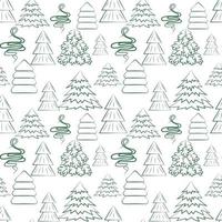 Seamless background with different Christmas trees Vector New Year