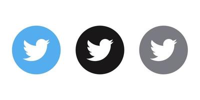 social media icon twitter black grey blue logos bundle vector