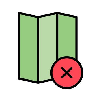 Map Remove Icon vector