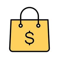 icono de bolsa de compras vector