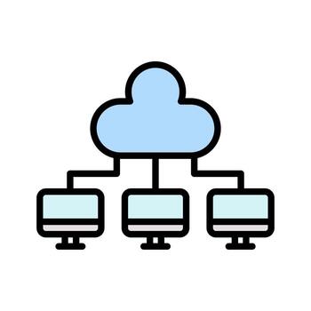 icono de computación en la nube vector