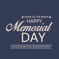 Vector illustration of a Background for Happy Memorial Day