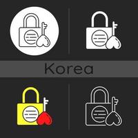 Namsan love locks dark theme icon vector