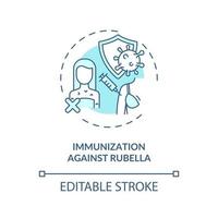 inmunización contra la rubéola concepto icono vector