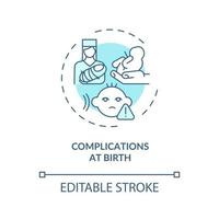 Complications at birth concept icon vector