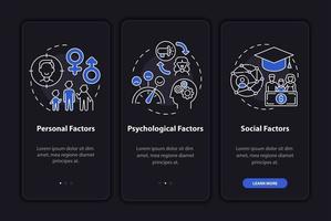 Obtaining decision factors onboarding mobile app page screen with concepts vector