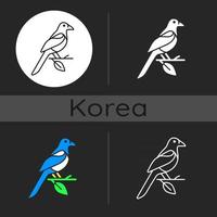 Oriental magpie dark theme icon vector