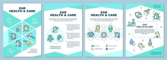 Ear health and care brochure template vector