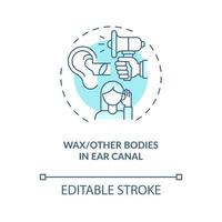Wax and other foreign bodies in ear canal concept icon vector