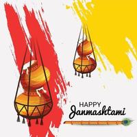 Vector illustration of a Background for indian festival of Happy Janmashtami