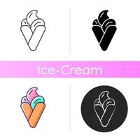 Bubble waffle ice cream icon vector