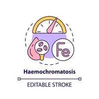 icono del concepto de hemocromatosis vector