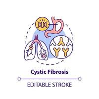 icono del concepto de fibrosis quística vector