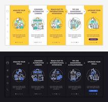 Career change steps onboarding vector template