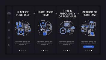 Purchaser behavior patterns onboarding vector template