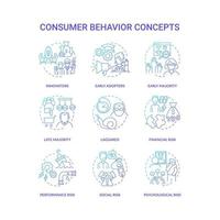 Consumer behavior concept icons set vector