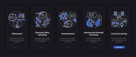 Genetic diseases testing onboarding mobile app page screen with concepts vector