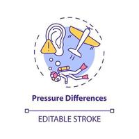 Pressure differences concept icon vector