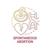 Spontaneous abortion red gradient concept icon vector