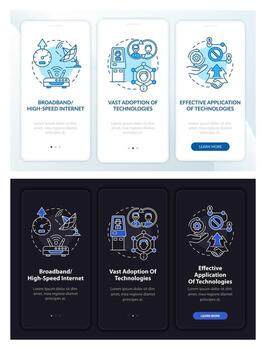 Successful digital inclusion preconditions mobile app page screen with concept vector