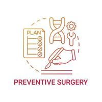 Preventive surgery red gradient concept icon vector