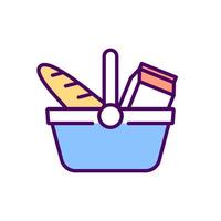 Shopping for food RGB color icon vector