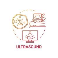 Ultrasound red gradient concept icon vector