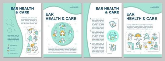 Ear health and care brochure template vector