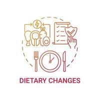 Dietary changes red gradient concept icon vector