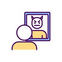 Self critical behavior RGB color icon vector