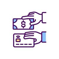 Payment methods RGB color icon vector
