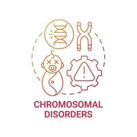 Chromosomal disorders red gradient concept icon vector