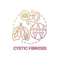 Cystic fibrosis red gradient concept icon vector