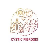 Cystic fibrosis red gradient concept icon vector