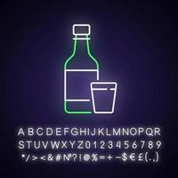 icono de luz de neón de soju vector