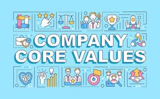 Company core values word concepts banner vector