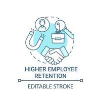 Higher employee retention concept icon vector