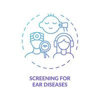 Screening for ear diseases concept icon vector