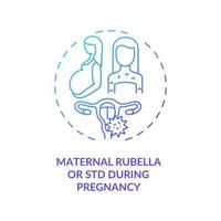 Rubéola materna y ETS durante el embarazo icono del concepto vector
